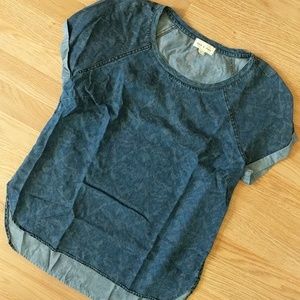 Cloth & Stone Cap Sleeve Denim Shirt